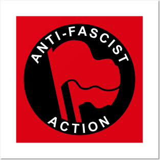 Anti-Fascist Action Red Flags ANTIFA Symbol Posters and Art